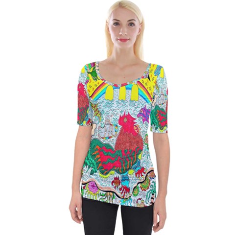 Supersonic Key West Gypsy Blast Wide Neckline Tee by chellerayartisans