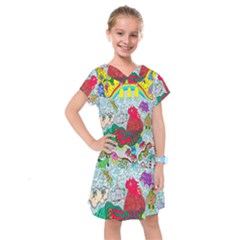 Supersonic Key West Gypsy Blast Kids  Drop Waist Dress by chellerayartisans