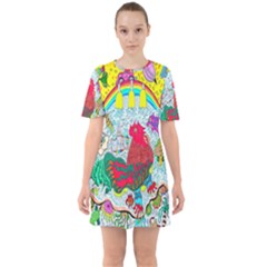 Supersonic Key West Gypsy Blast Sixties Short Sleeve Mini Dress by chellerayartisans