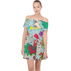 Supersonic Key West Gypsy Blast Off Shoulder Chiffon Dress by chellerayartisans