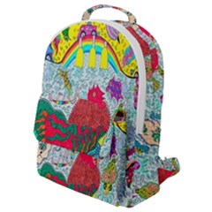 Supersonic Key West Gypsy Blast Flap Pocket Backpack (small) by chellerayartisans