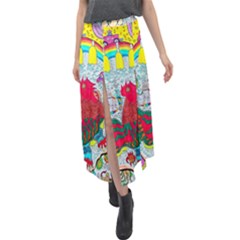 Supersonic Key West Gypsy Blast Velour Split Maxi Skirt