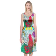 Supersonic Key West Gypsy Blast Midi Sleeveless Dress by chellerayartisans