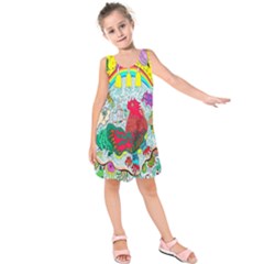 Supersonic Key West Gypsy Blast Kids  Sleeveless Dress by chellerayartisans