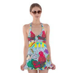 Supersonic Key West Gypsy Blast Halter Dress Swimsuit  by chellerayartisans