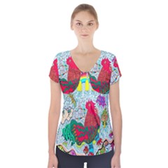 Supersonic Key West Gypsy Blast Short Sleeve Front Detail Top by chellerayartisans