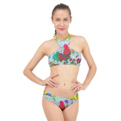 Supersonic Key West Gypsy Blast High Neck Bikini Set by chellerayartisans