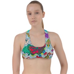 Supersonic Key West Gypsy Blast Criss Cross Racerback Sports Bra by chellerayartisans