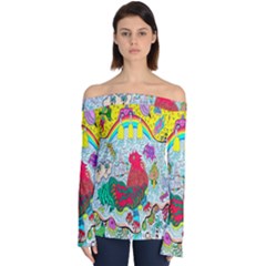 Supersonic Key West Gypsy Blast Off Shoulder Long Sleeve Top by chellerayartisans