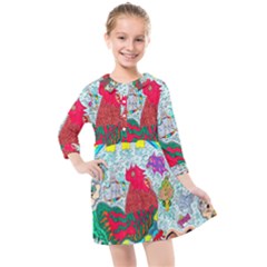 Supersonic Key West Gypsy Blast Kids  Quarter Sleeve Shirt Dress by chellerayartisans