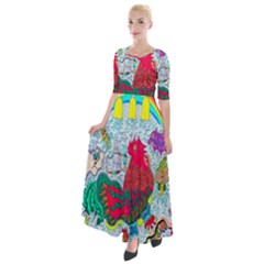 Supersonic Key West Gypsy Blast Half Sleeves Maxi Dress by chellerayartisans