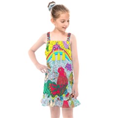 Supersonic Key West Gypsy Blast Kids  Overall Dress by chellerayartisans