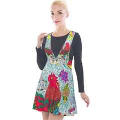 Supersonic Key West Gypsy Blast Plunge Pinafore Velour Dress by chellerayartisans