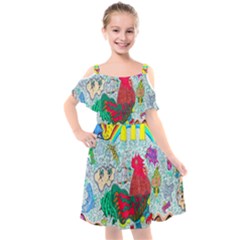 Supersonic Key West Gypsy Blast Kids  Cut Out Shoulders Chiffon Dress by chellerayartisans