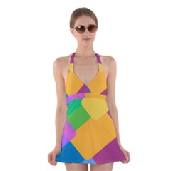 Geometry Nothing Color Halter Dress Swimsuit  by Mariart