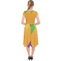 Geometry Nothing Color Cap Sleeve Front Wrap Midi Dress View2