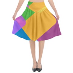 Geometry Nothing Color Flared Midi Skirt by Mariart