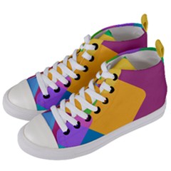 Geometry Nothing Color Women s Mid-top Canvas Sneakers