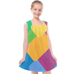 Geometry Nothing Color Kids  Cross Back Dress