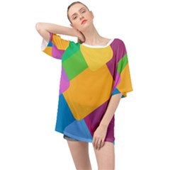 Geometry Nothing Color Oversized Chiffon Top by Mariart