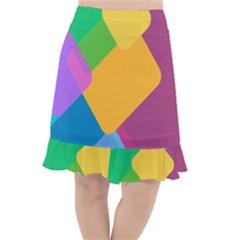 Geometry Nothing Color Fishtail Chiffon Skirt