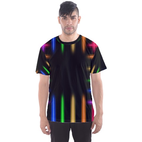 Neon Light Abstract Pattern Men s Sports Mesh Tee by Mariart