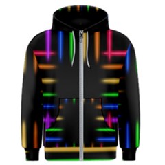 Neon Light Abstract Pattern Men s Zipper Hoodie by Mariart