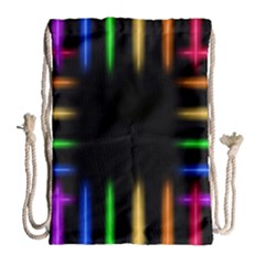 Neon Light Abstract Pattern Drawstring Bag (large) by Mariart