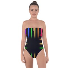 Neon Light Abstract Pattern Tie Back One Piece Swimsuit by Mariart