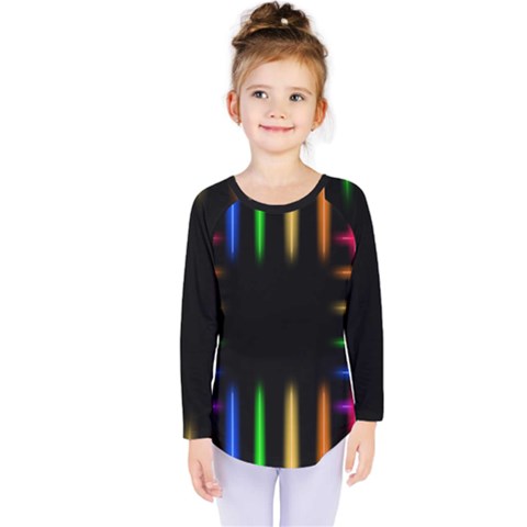 Neon Light Abstract Pattern Kids  Long Sleeve Tee by Mariart