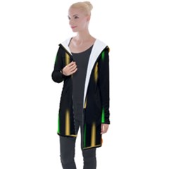 Neon Light Abstract Pattern Longline Hooded Cardigan