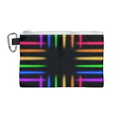 Neon Light Abstract Pattern Canvas Cosmetic Bag (medium)