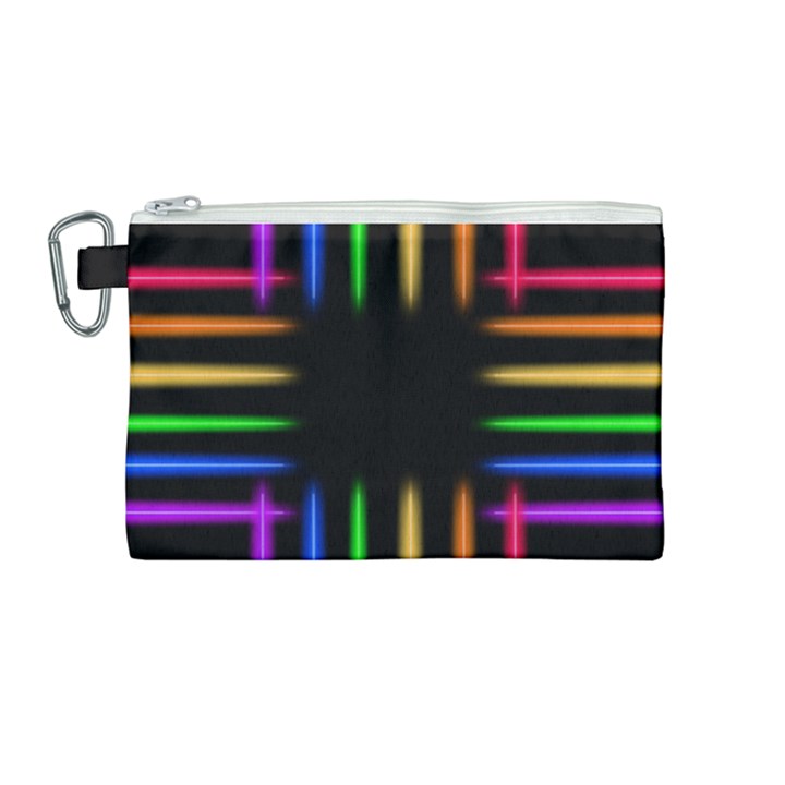 Neon Light Abstract Pattern Canvas Cosmetic Bag (Medium)