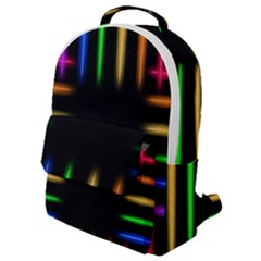 Neon Light Abstract Pattern Flap Pocket Backpack (small)