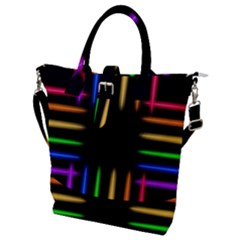 Neon Light Abstract Pattern Buckle Top Tote Bag