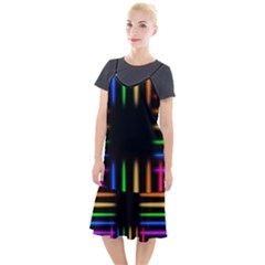 Neon Light Abstract Pattern Camis Fishtail Dress