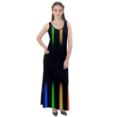 Neon Light Abstract Pattern Sleeveless Velour Maxi Dress