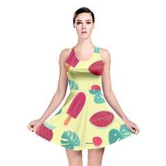 Watermelon Leaves Strawberry Reversible Skater Dress