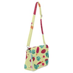 Watermelon Leaves Strawberry Shoulder Bag With Back Zipper