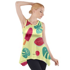 Watermelon Leaves Strawberry Side Drop Tank Tunic