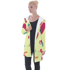 Watermelon Leaves Strawberry Longline Hooded Cardigan by HermanTelo