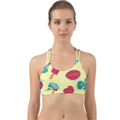 Watermelon Leaves Strawberry Back Web Sports Bra