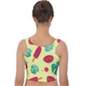 Watermelon Leaves Strawberry Velvet Crop Top View2