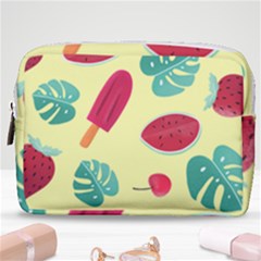 Watermelon Leaves Strawberry Make Up Pouch (medium)