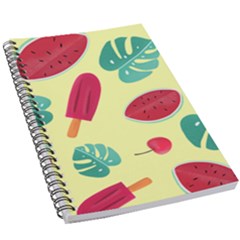 Watermelon Leaves Strawberry 5 5  X 8 5  Notebook by HermanTelo