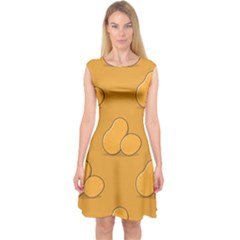 Fresh Potato Root Capsleeve Midi Dress