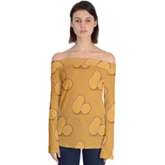 Fresh Potato Root Off Shoulder Long Sleeve Top