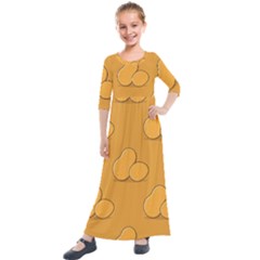 Fresh Potato Root Kids  Quarter Sleeve Maxi Dress by HermanTelo