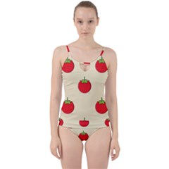 Fresh Tomato Cut Out Top Tankini Set