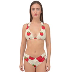 Fresh Tomato Double Strap Halter Bikini Set by HermanTelo